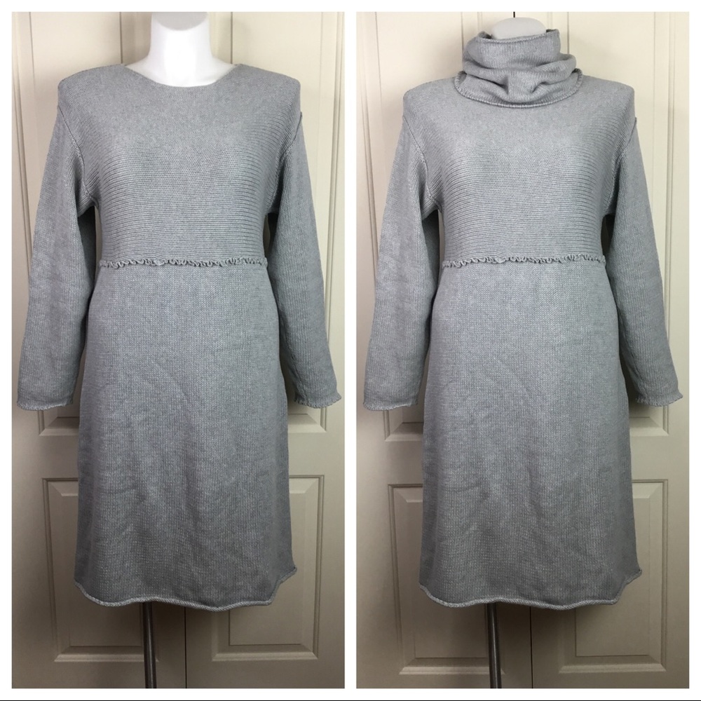 J. Jill Light Gray Sweater Dress Sz XL TALL EUC